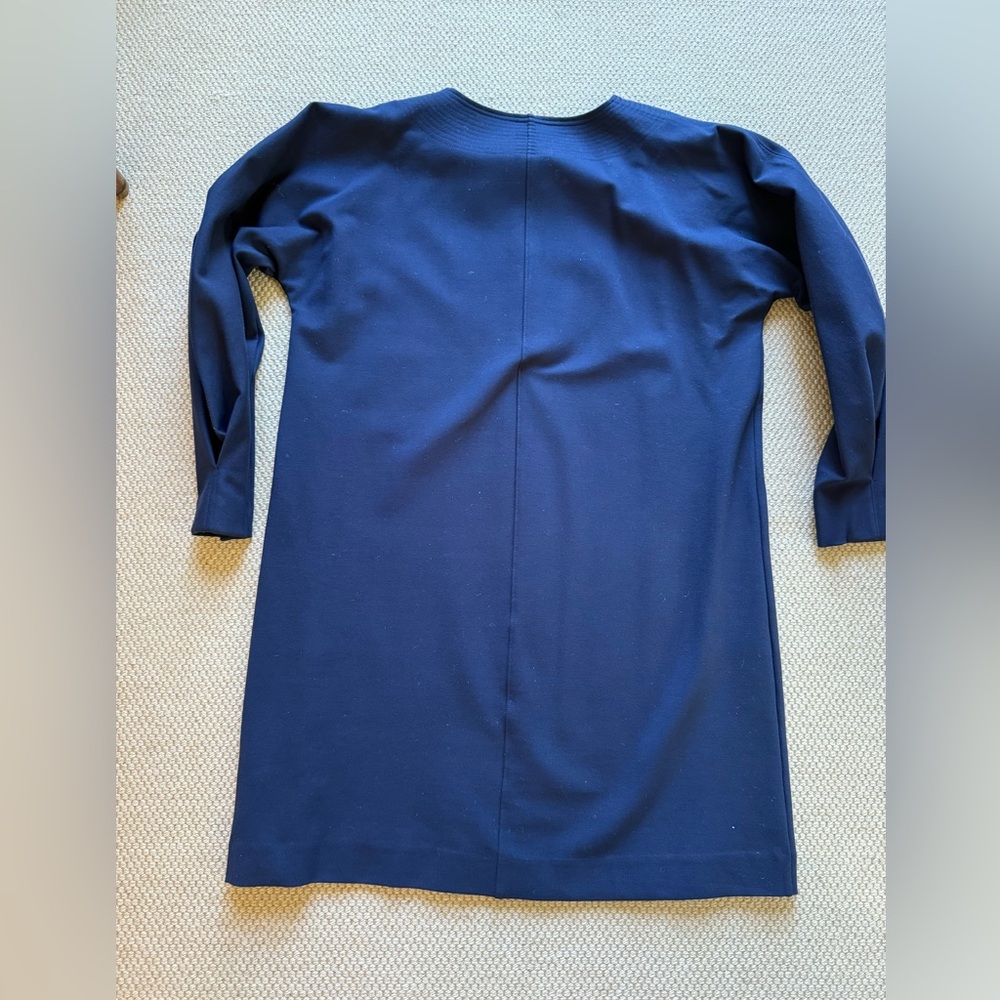 ANN MASHBURN Deep Blue Thick Rayon Dress - size small - - Picture 3 of 10
